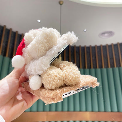 NOLVAREO™ Christmas Teddy Plush iPhone Case – Cozy, Cute & Festive